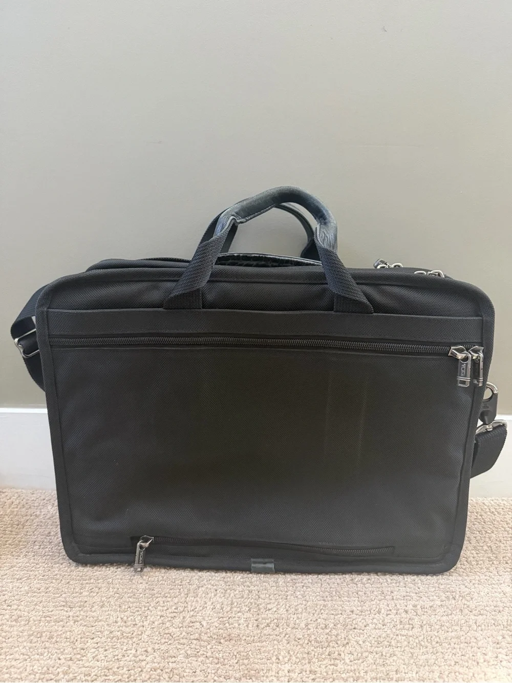 TUMI 26160D4 Black Ballistic Nylon Expandable Laptop Briefcase Business Bag
